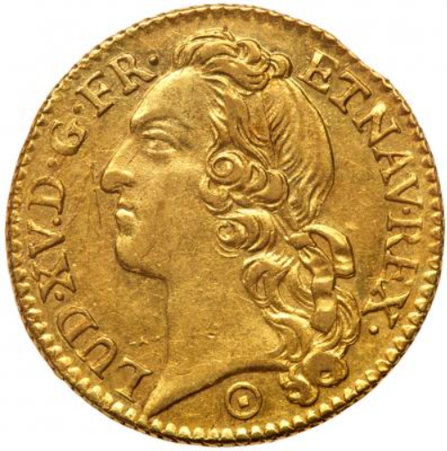 【レア度5-R5】フランス 1740-K年 ルイ15世 1ルイドール金貨 PCGS-AU55