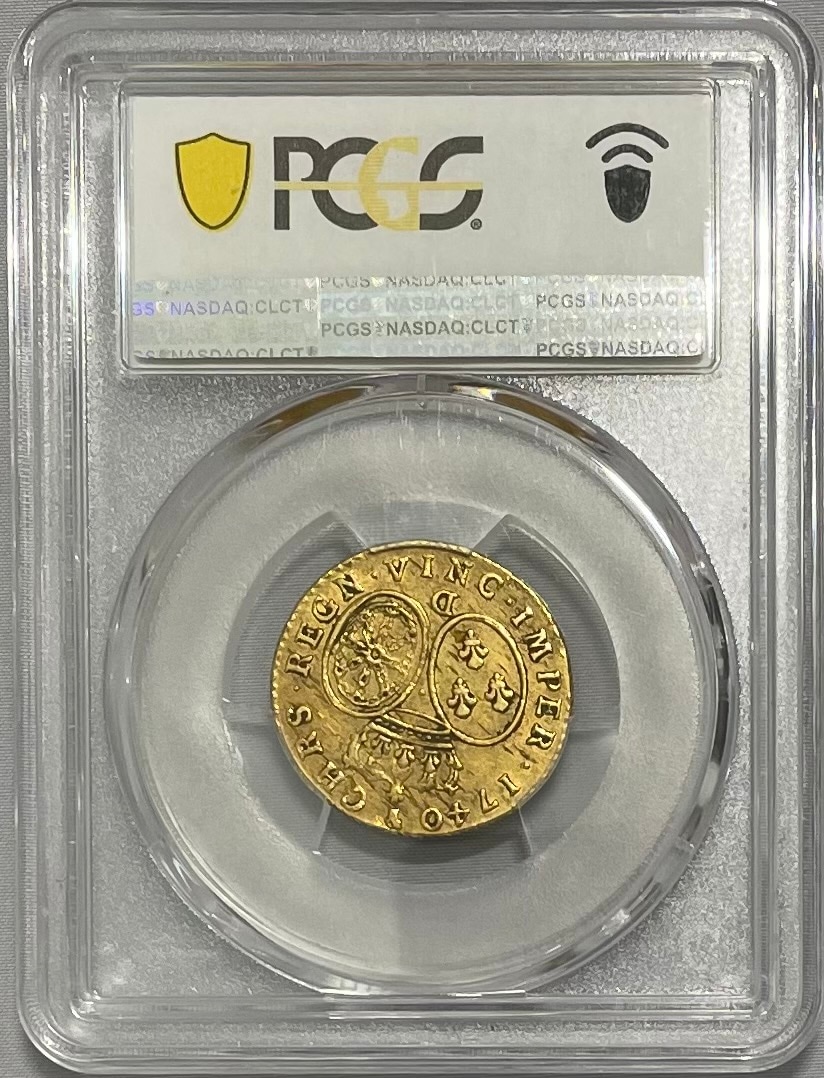 【レア度5-R5】フランス 1740-D年 ルイ15世 1ルイドール金貨 PCGS-AU55