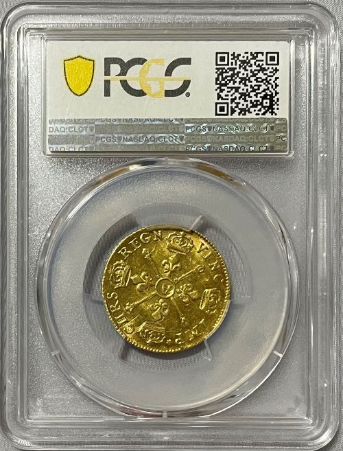 【動画あり】【レア度3-R3】フランス 1706-A年 ルイ14世 1ルイドール金貨 PCGS-AU58