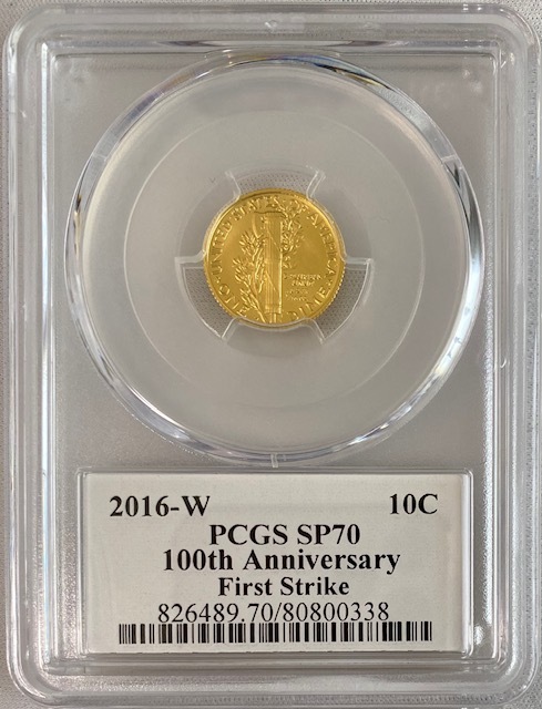 【動画あり】コイン投資スタートパック 100周年2016-W マーキュリーダイム10セント金貨オーランド+書籍 超富裕層だけが知る資産防衛の裏技 アンティークコイン投資81067292