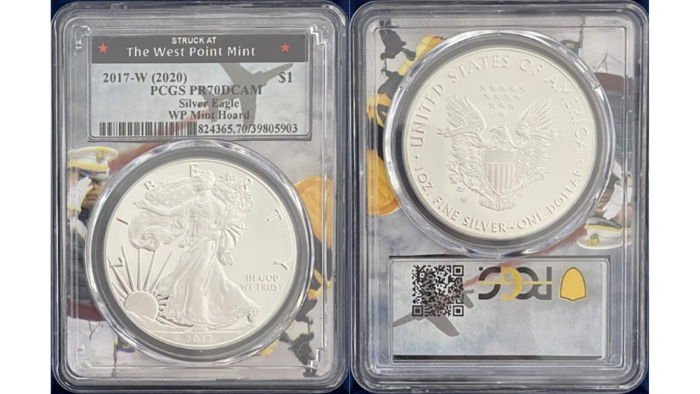 アメリカ 1ドル シルバーイーグル銀貨 2017(2020)-W年 PCGS-PR70 DCAM