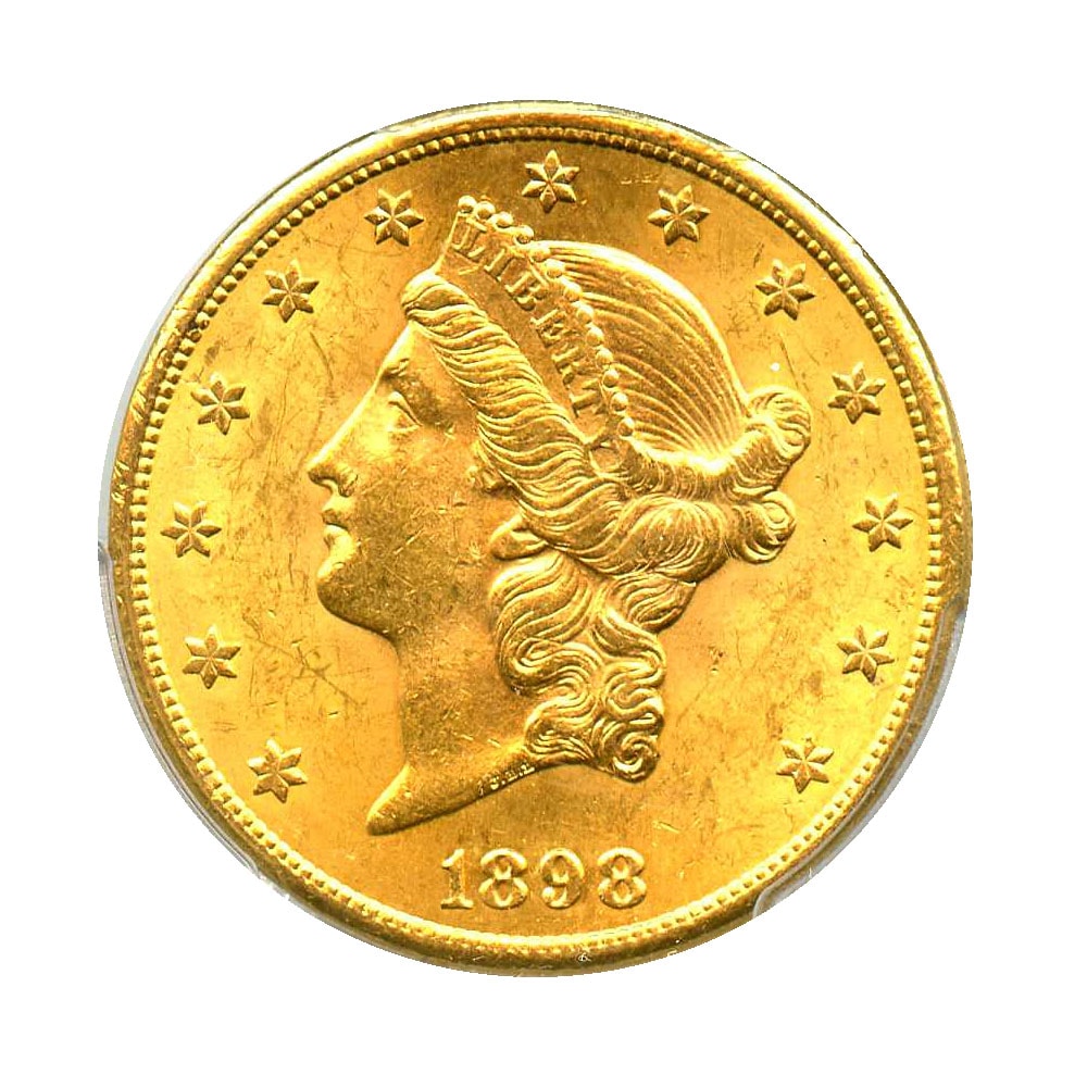 アンティークコイン アメリカ 20ドル金貨リバティヘッド 1898-S ＄20