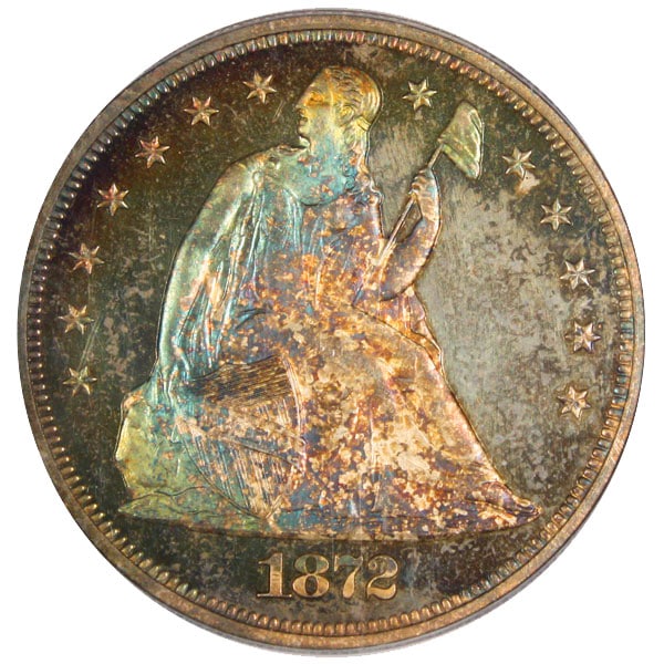 リバティ シーテッドダラー1ドル タイプ4 モットー1872 ＄1 PCGS Proof