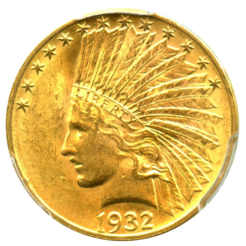 アメリカ 10ドル金貨インディアンヘッド1932 ＄10 PCGS MS63