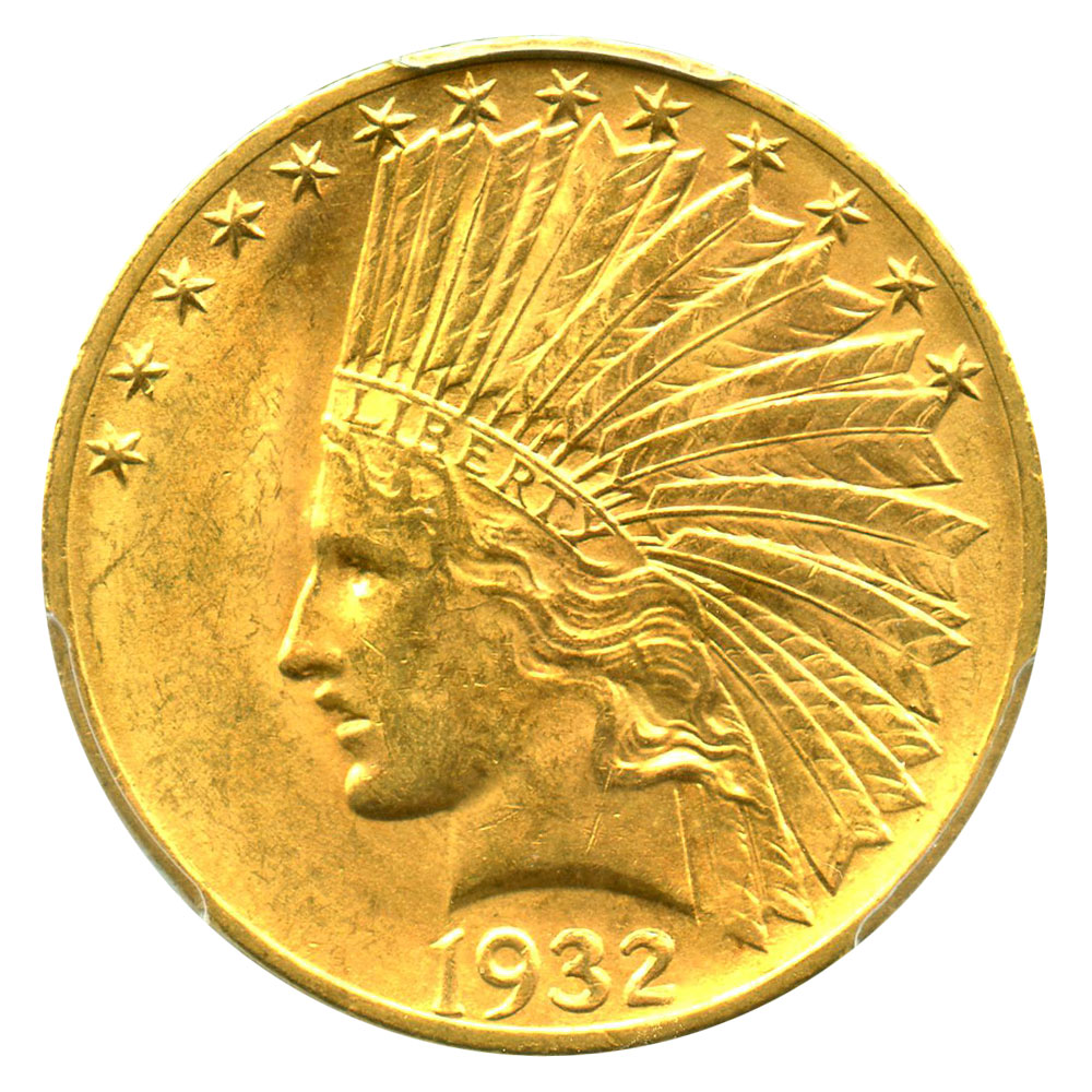 アメリカ 10ドル金貨インディアンヘッド1932 ＄10 PCGS/CAC