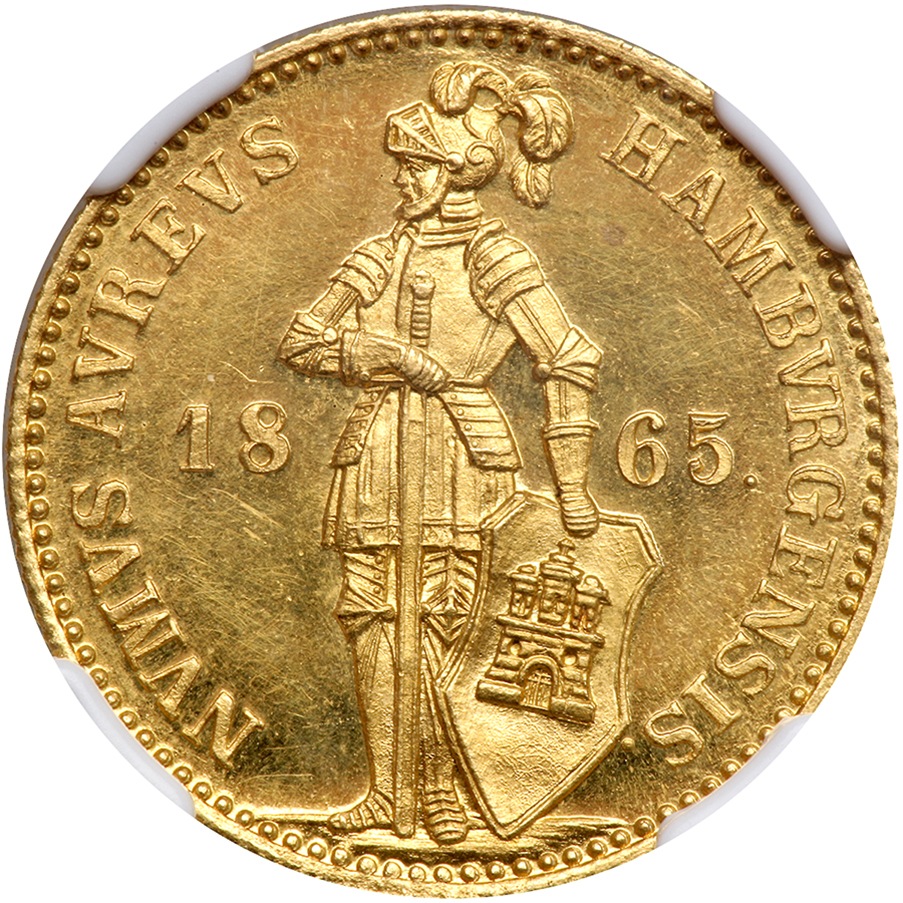 ドイツ1ダカット金貨German States - Hamburg. Ducat, 1865 NGC MS-63