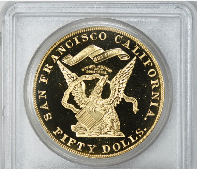 動画あり】1855 Kellogg ＄50セントラルアメリカ PCGS Gem Proof