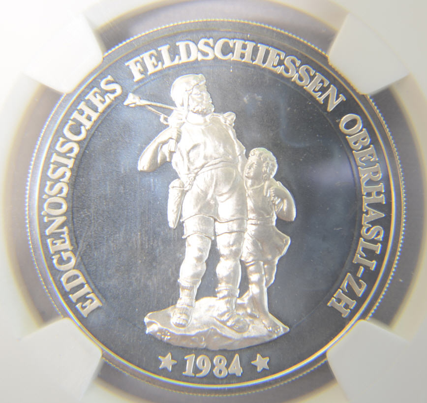スイス射撃祭1984年シルバープルーフNGC社PF68 UCAM | 【発行枚数 激少