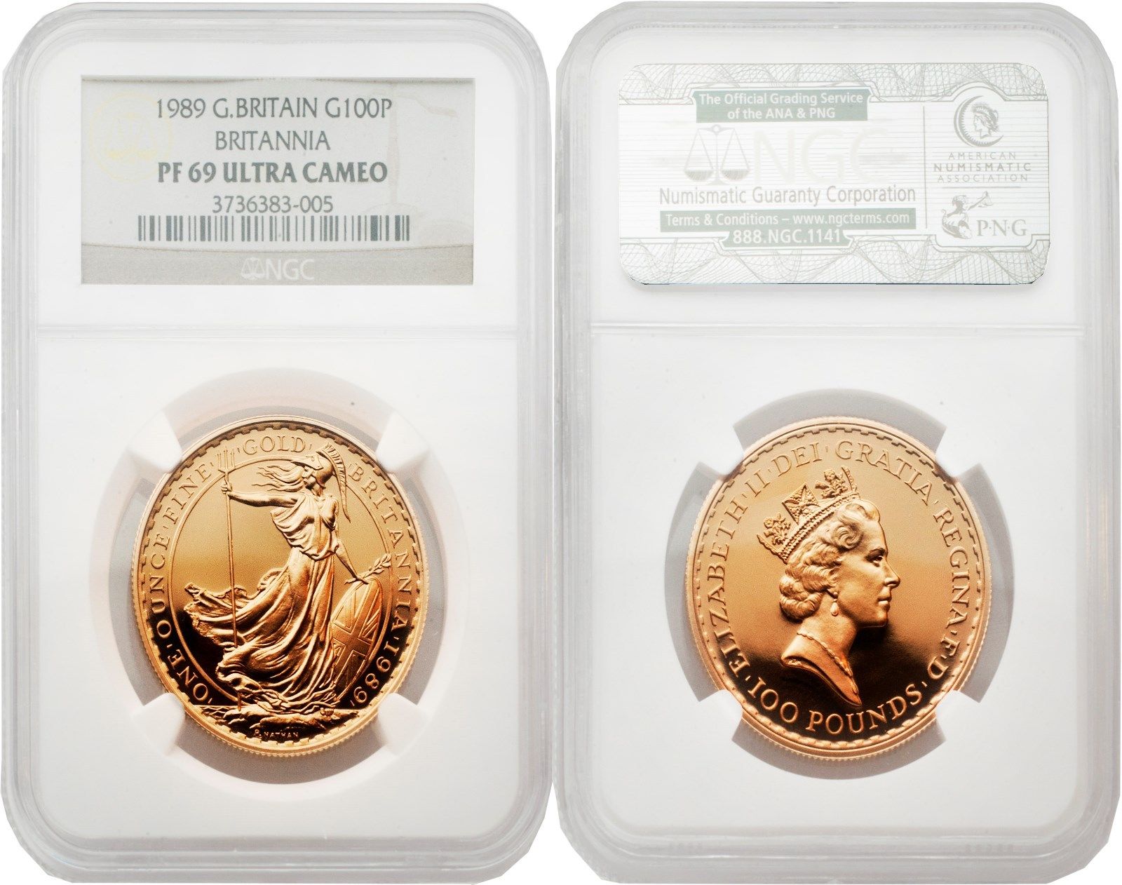 1989グレートブリテン ブリタニア100ポンド金貨MS69NGC | すべての商品