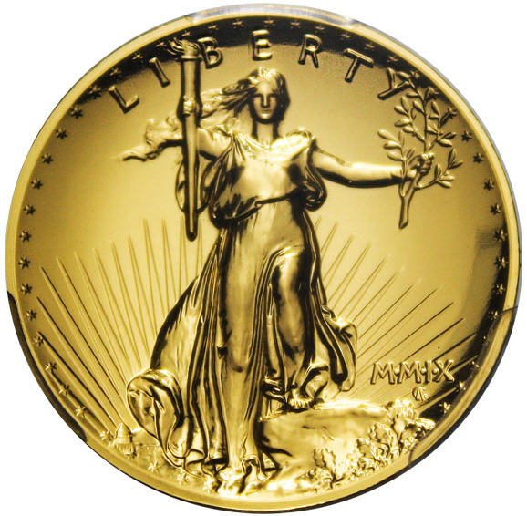 2009ウルトラハイリリーフ金貨 PCGS-MS70 PL(プルーフライク)未使用 Edmund C. Moyサイン入り 売切れ