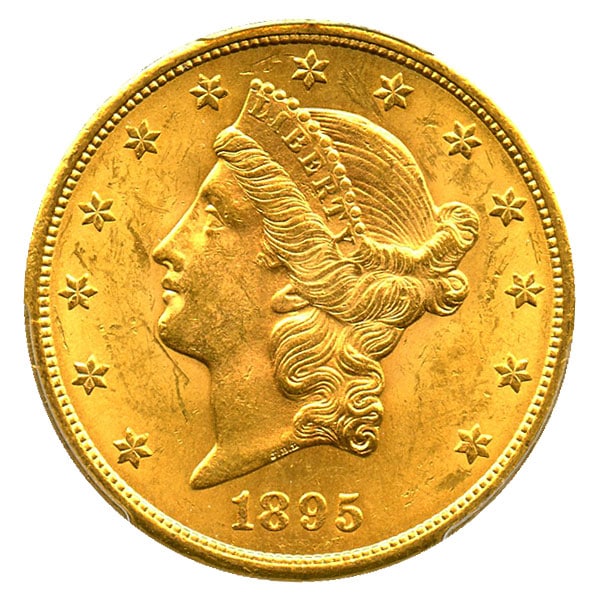 アンティークコイン アメリカ 20ドル金貨リバティヘッド 1895-S ＄20