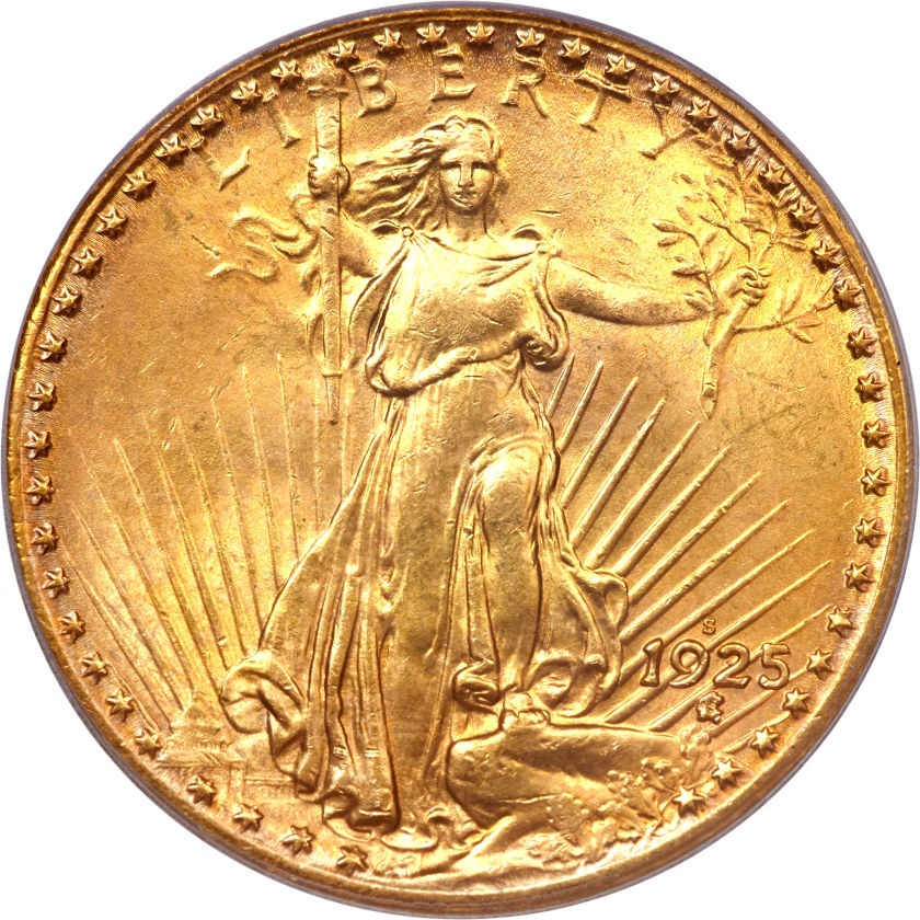 アンティークコイン アメリカ 20ドル金貨セントゴーデンズ1925-S ＄20
