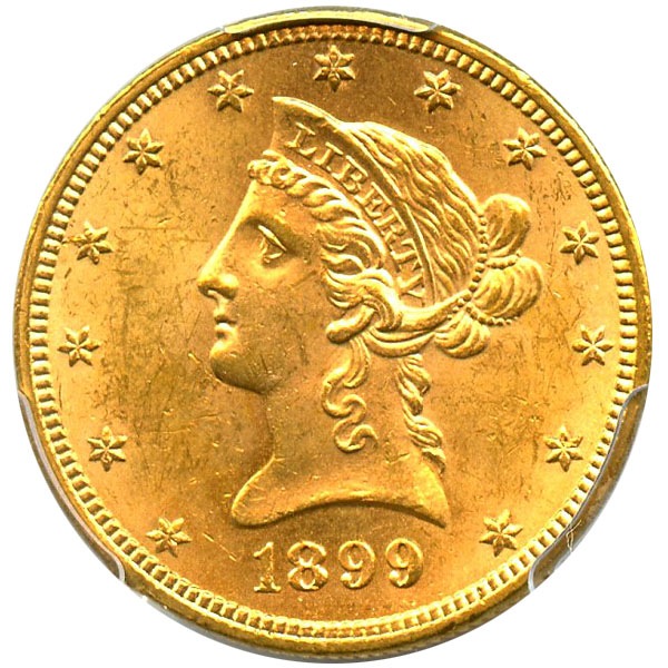 アンティークコイン アメリカ 10ドル金貨リバティヘッド 1899 ＄10