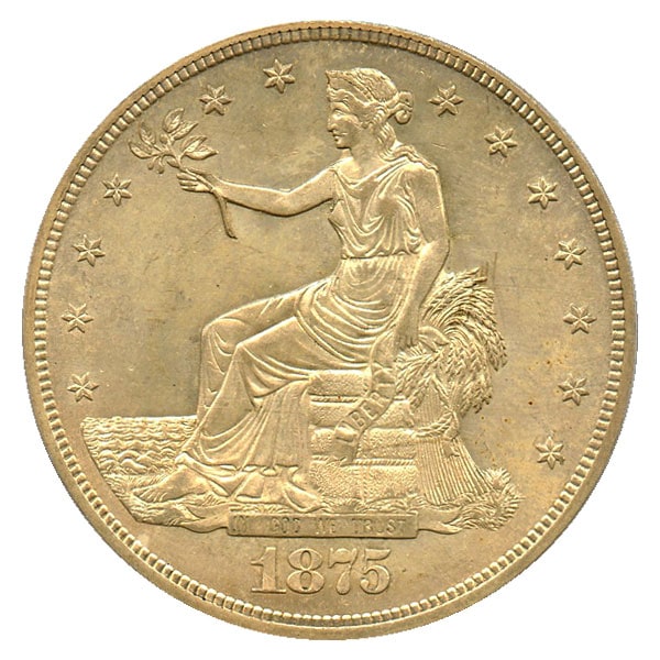 アンティークコイン アメリカ 1ドル トレードダラー銀貨 1875-S