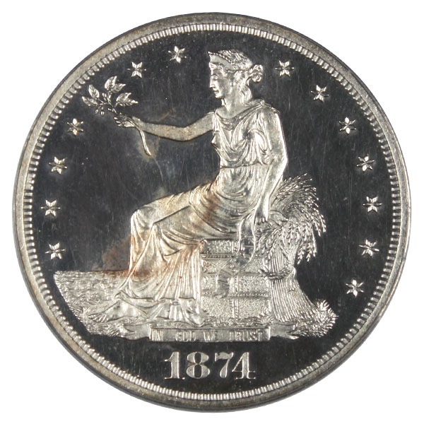 アンティークコイン アメリカ 1ドル トレードダラー銀貨 1874 Trade