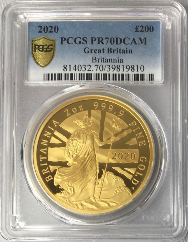 グレートブリテン 2020年 エリザベス2世 200ポンドプルーフ ブリタニア