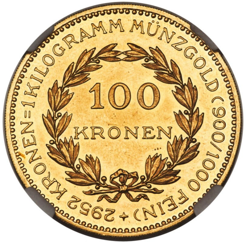動画あり】オーストリア 1923年 100クローネ金貨 NGC PF63 CAMEO