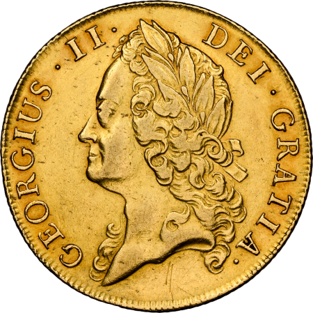 【動画あり】グレートブリテン 1740/39年 ジョージ2世 2ギニー金貨 NGC-AU53