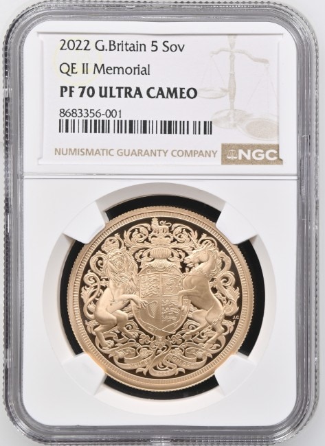 2022年イギリスエリザベス2世追悼1/2ソブリン金貨PCGS PR70DCAM 2022年
