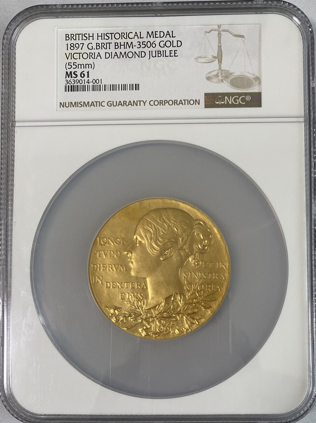 【動画あり】グレートブリテン1897年ゴールドNGC-MS61、シルバー、ブロンズメダル3点セット-ヴィクトリア女王ダイアモンドジュビリー