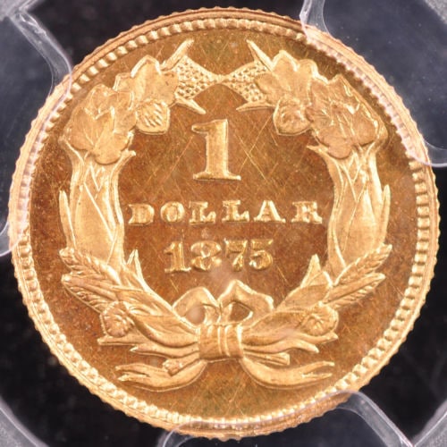 アンティークコイン アメリカ ゴールドダラー1ドル金貨 1875 GOLD G＄1