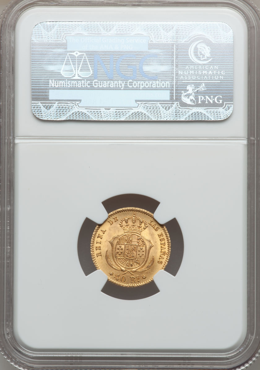 ミ*モ様 1868年 スペイン マドリード　イザベル2世 エスクード銀貨 スペイン 1868年 イサベル2世 4エスクード金貨 マドリード PCGS