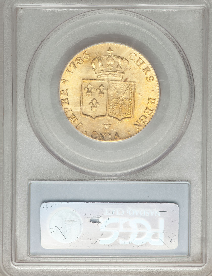 【動画あり】フランス 2ルイドール金貨 France Louis XVI gold 2 Louis d'or 1786-W KM592.15, Fr-474, MS62 PCGS