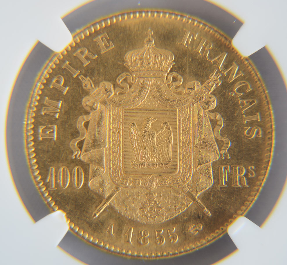 動画あり】アンティークコイン_フランス金貨_エンペラー_ナポレオンIII 1855-A年100フラン NGC UNC DETAILS | アンティーク コイン 欧州 英国・フランス・ドイツその他 | | アンティークコイン金貨専門のゴールドコイン,