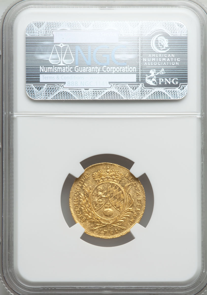 【動画あり】ドイツ1ダカット金貨 German States Bavaria. Karl Theodor gold Ducat 1781 AU55 NGC