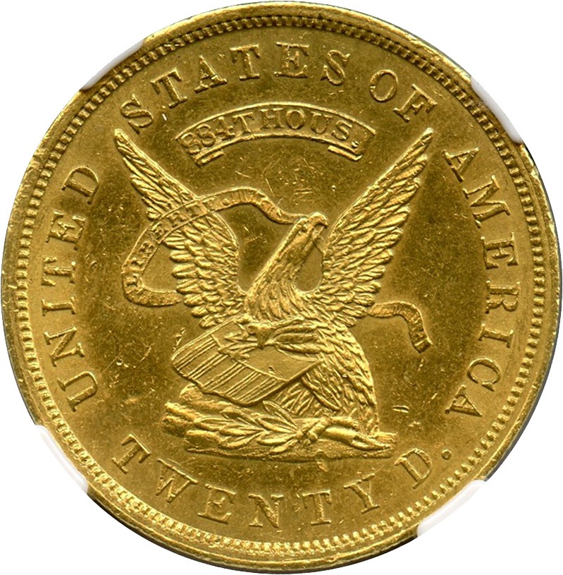 アンティークコイン アメリカ 20ドル金貨1853 ＄20 U.S. Assay Office 