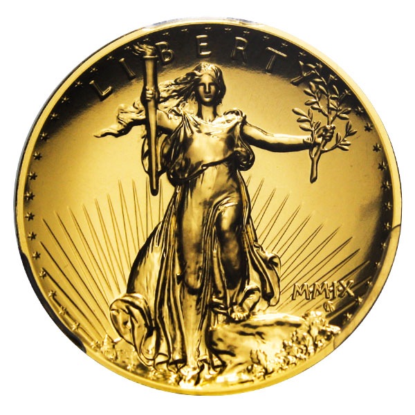 2009ウルトラハイリリーフ金貨 PCGS-MS70 PL(プルーフライク)未使用 John Mercantiサイン入り 売切れ