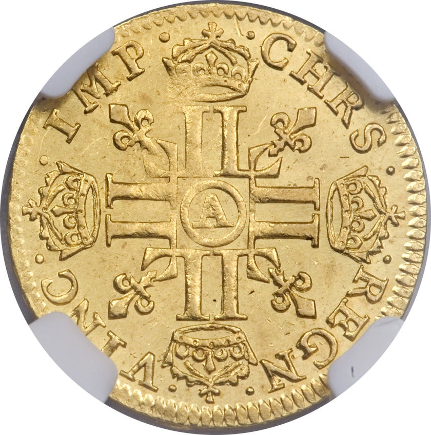 フランス 1/2ルイス Louis XIII gold 1/2 Louis d'Or 1641-A MS63 NGC