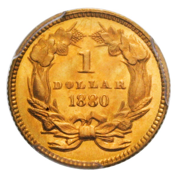 アンティークコイン アメリカ ゴールドダラー1ドル金貨 1880 G＄1 PCGS