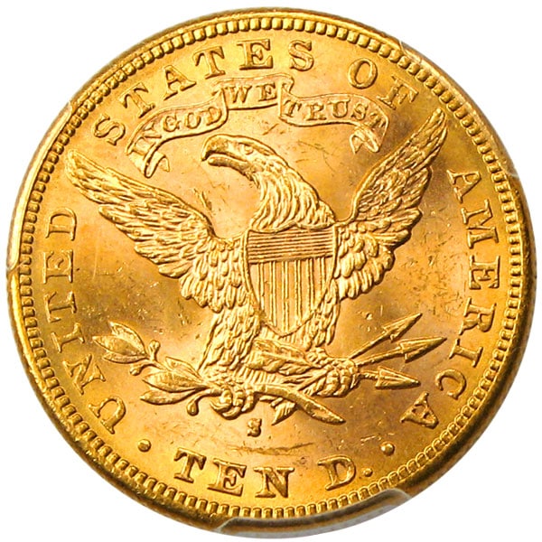 アンティークコイン アメリカ 10ドル金貨リバティヘッド 1886-S ＄10