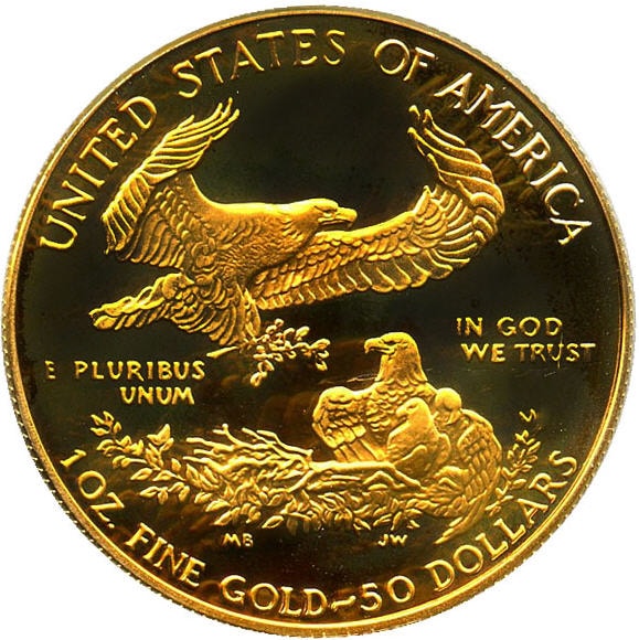 アメリカ 50ドル金貨 1986-W Gold Eagle ＄50 PCGS Proof69 DCAM