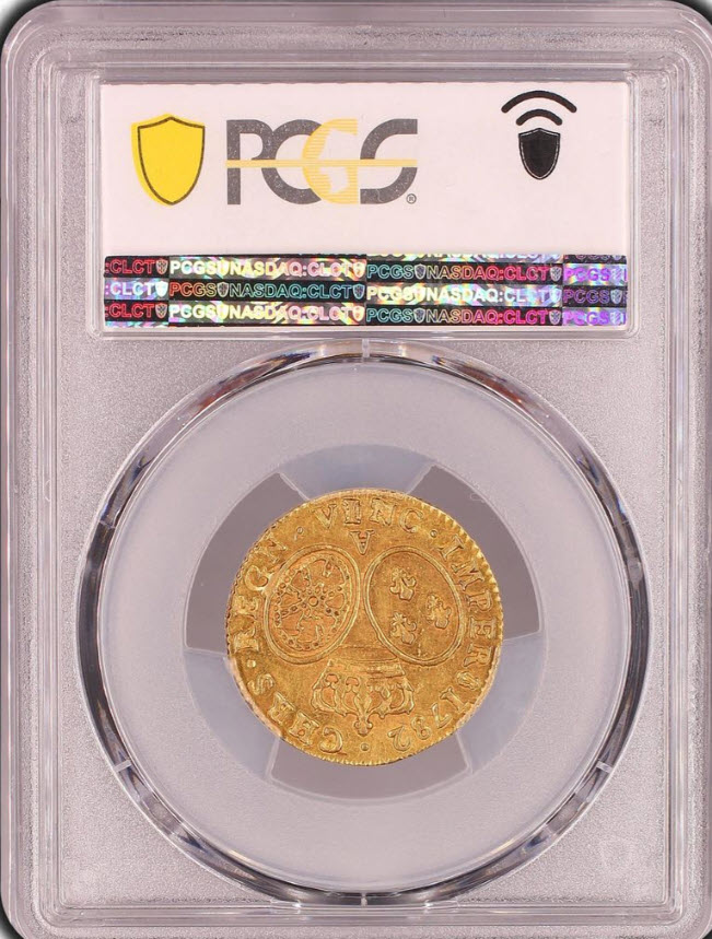 【動画あり】【レア度2-R2】フランス 1782-A年 ルイ16世 1ルイドール金貨 PCGS-AU55