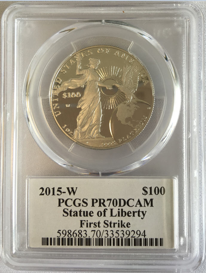 PCGS最高鑑定】2015年イーグル銀貨サイン入り