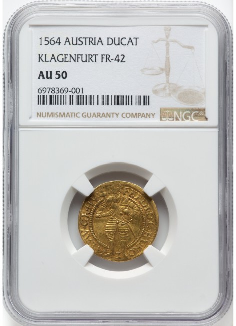 本物保証　1564年オーストリア ターレル銀貨 フェルディナンド像 アンティークコイン オーストリア 1564年 フェルディナント1世 1