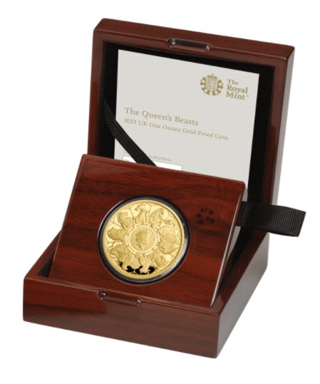 グレートブリテン クイーンズビースト 2021年10ビースト100ポンド金貨 箱付き