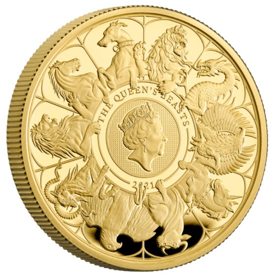 グレートブリテン クイーンズビースト 2021年10ビースト100ポンド金貨 箱付き