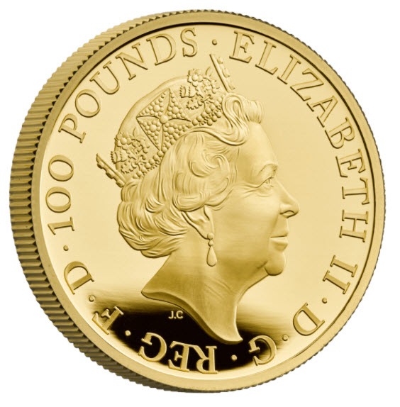グレートブリテン クイーンズビースト 2021年10ビースト100ポンド金貨 箱付き