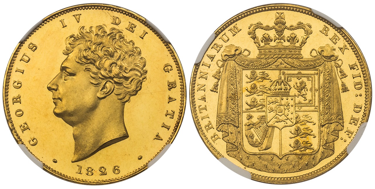 Great Britain ジョージ4世 プルーフ 2ポンド 1826 PF66 Cameo