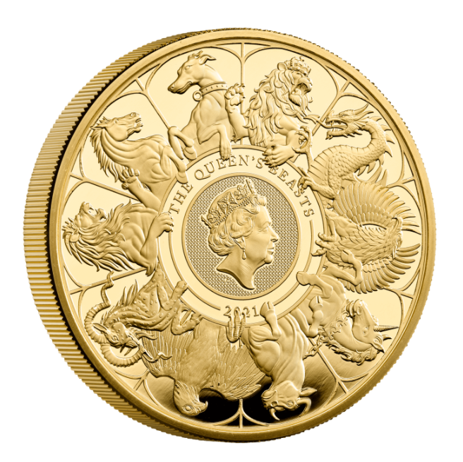 グレートブリテン クイーンズビースト2021年10ビーストコンプリート500ポンド金貨箱付き2