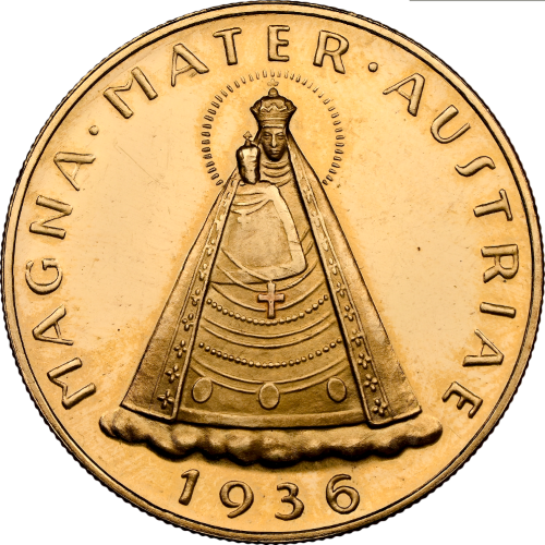 【動画あり】アンティークコイン 1936年 オーストリア共和国 100シリング金貨 NGC-PL64 UCAM