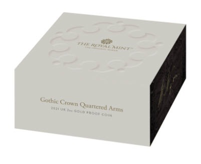グレートブリテン2021年ニューゴシッククラウン5オンス500ポンド金貨NGC-PF70UCAMファーストデイオブイシューオリジナル箱付き
