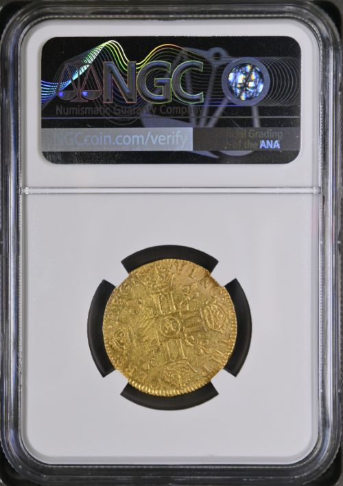 【レア度2-R2】フランス 1649-F年 ルイ14世 1ルイドール金貨 NGC-AU58