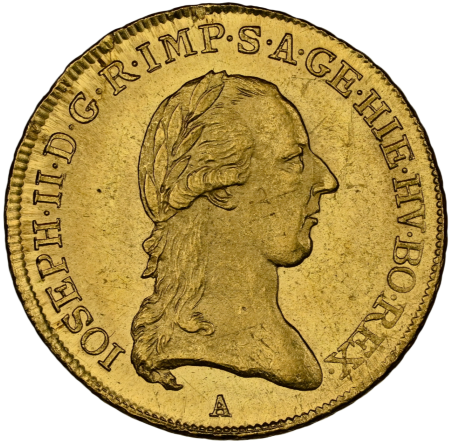 【動画あり】アンティークコイン オーストリア 1786年 ヨーゼフ2世 1/2ソブリン金貨 NGC-MS64