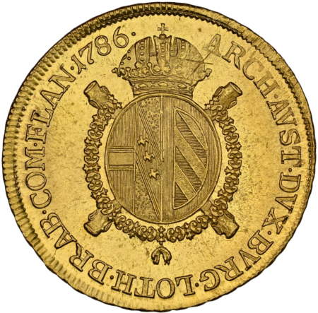 【動画あり】アンティークコイン オーストリア 1786年 ヨーゼフ2世 1/2ソブリン金貨 NGC-MS64