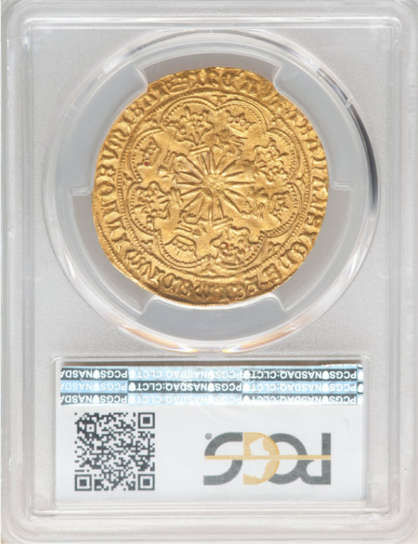 【動画あり】グレートブリテン エドワード4世(第1代、1461~1470)ゴールド・ロイヤル(ローズノーブル)ND(1469~1470)PCGS-MS62