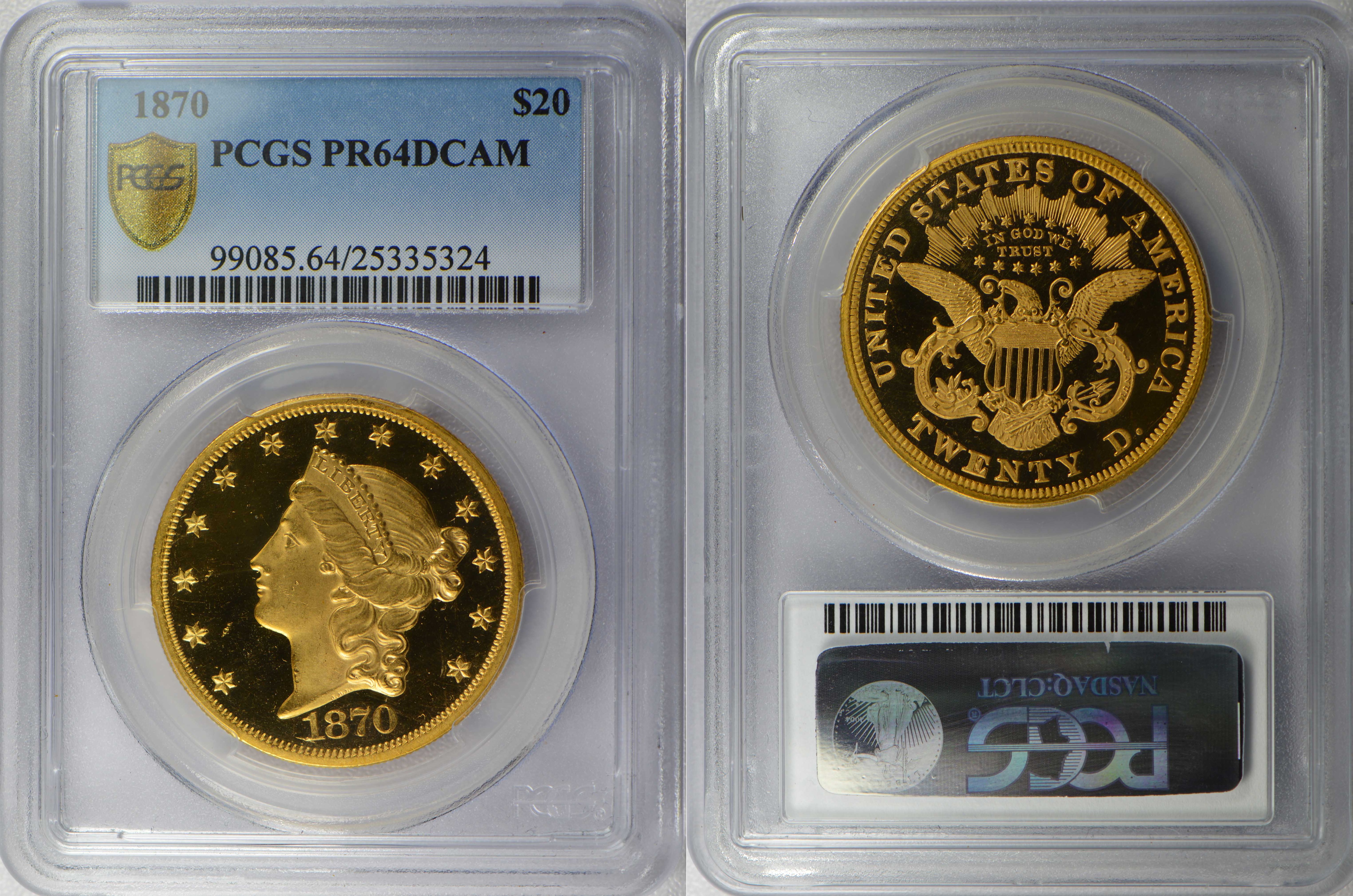 アンティークコイン アメリカ 20ドル金貨リバティヘッド1870 ＄20 Liberty Head Double Eagle PCGS proof64  DCAM | アンティークコイン アメリカ【20ドル】金貨,20ドル金貨リバティヘッド G$20 | | アンティークコイン金貨専門のゴールドコイン,